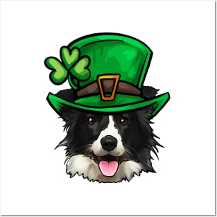 St Patricks Day Border Collie Posters and Art